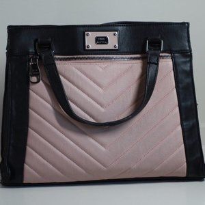 Black and Pink Quilted Leather Steve Madden Purse